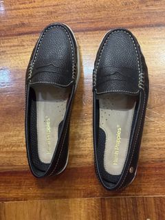 Hush Puppies Black Leather Loafers