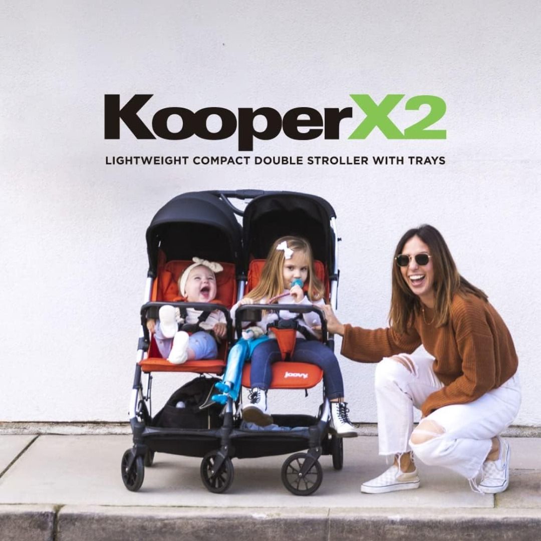 Joovy Kooper X2 Double Stroller Lightweight Travel Stroller Compact Fold with Tray Paprika Babies Kids Going Out Strollers on Carousell