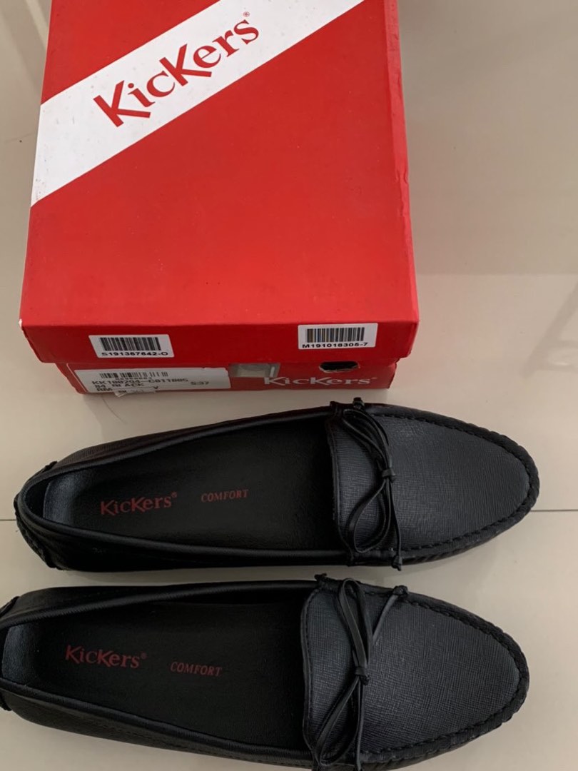 Kickers Black Shoes Women s Fashion Footwear Loafers on Carousell