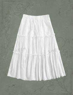 Layered White Maxi Skirt