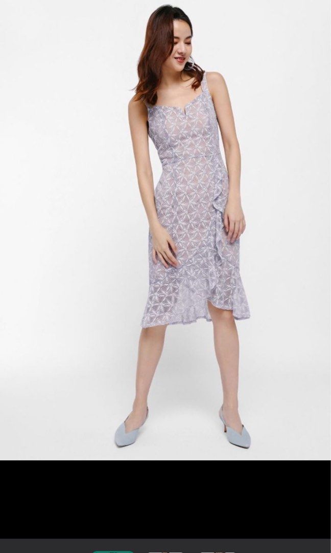 Love Bonito Elseth Lace Ruffle Hem Dress