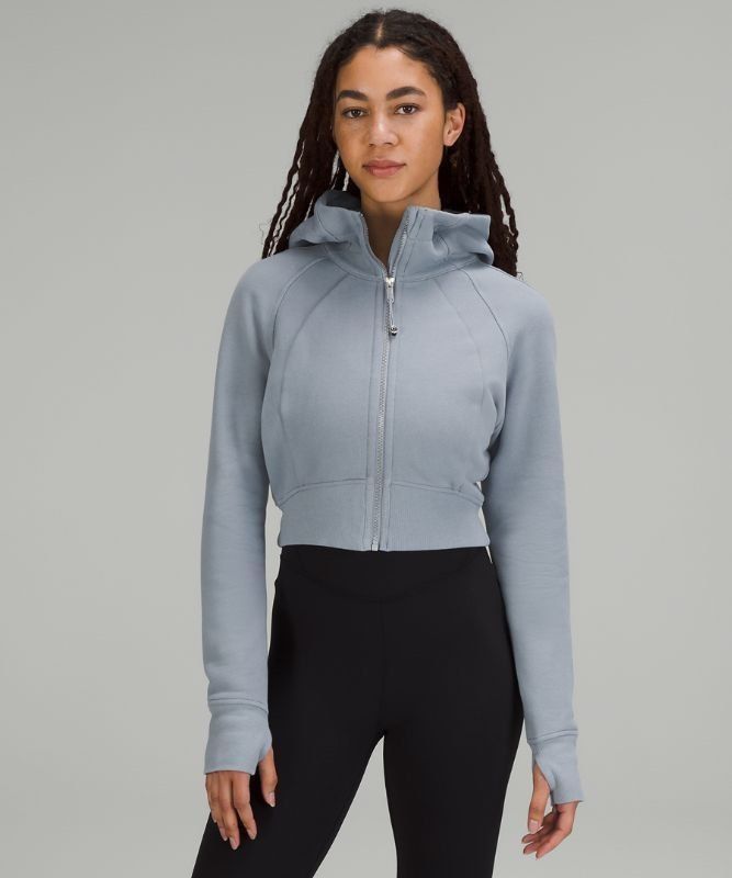 Lululemon scuba full zip cropped hoodie in Chambray US4, Women's Fashion,  Activewear on Carousell