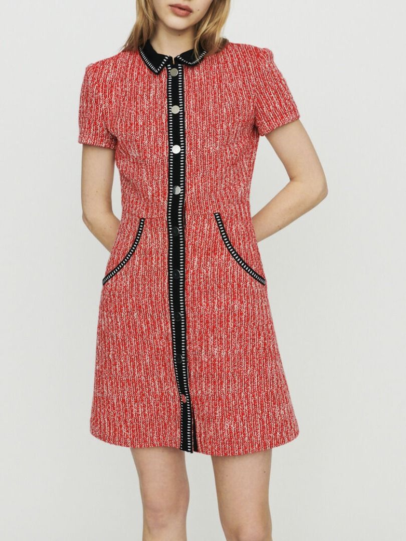 M EUR 38 SIZE 2 BNWOT 100 AUTHENTIC MAJE RENATI TWEED DRESS Women s Fashion Dresses Sets Dresses on Carousell