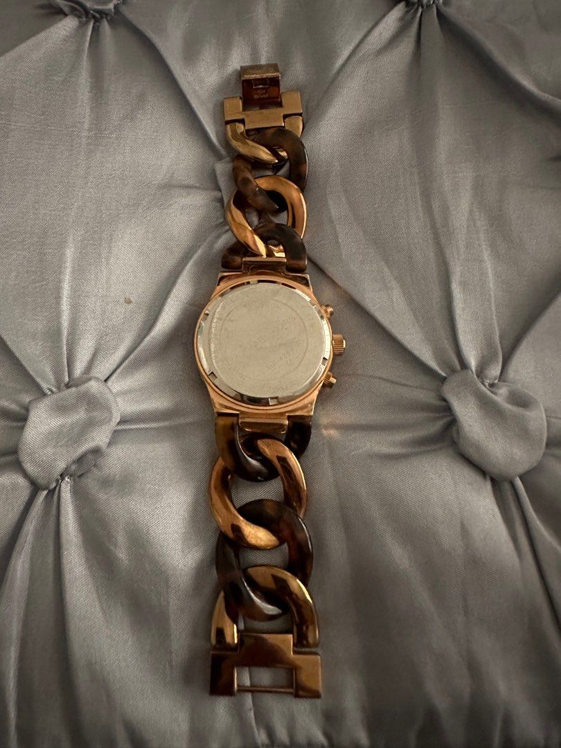 MICHAEL KORS Runway Rose Gold-tone Tortoise Twist Chain Link  display picture 1
