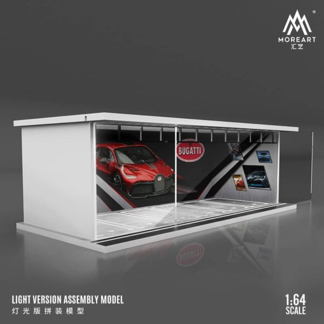 MoreArt 1/64 Scale Bugatti Assembly Diorama Garage Theme with LED Light ...