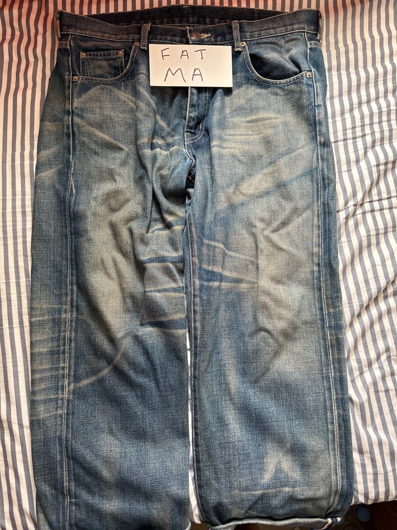 Neighborhood nbhd 2004 max savage denim 牛王basic L, 男裝, 褲