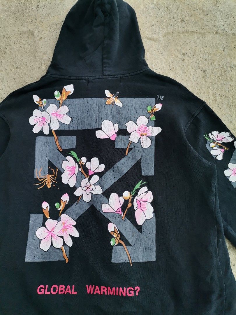 Off white floral hoodie top