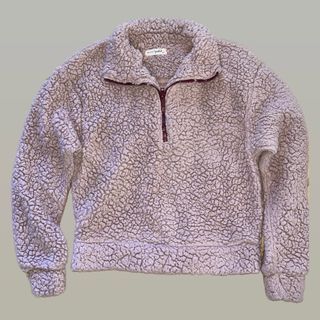 Fur Fleece Wool Winter Quarter Zip Sweatshirt Jacket