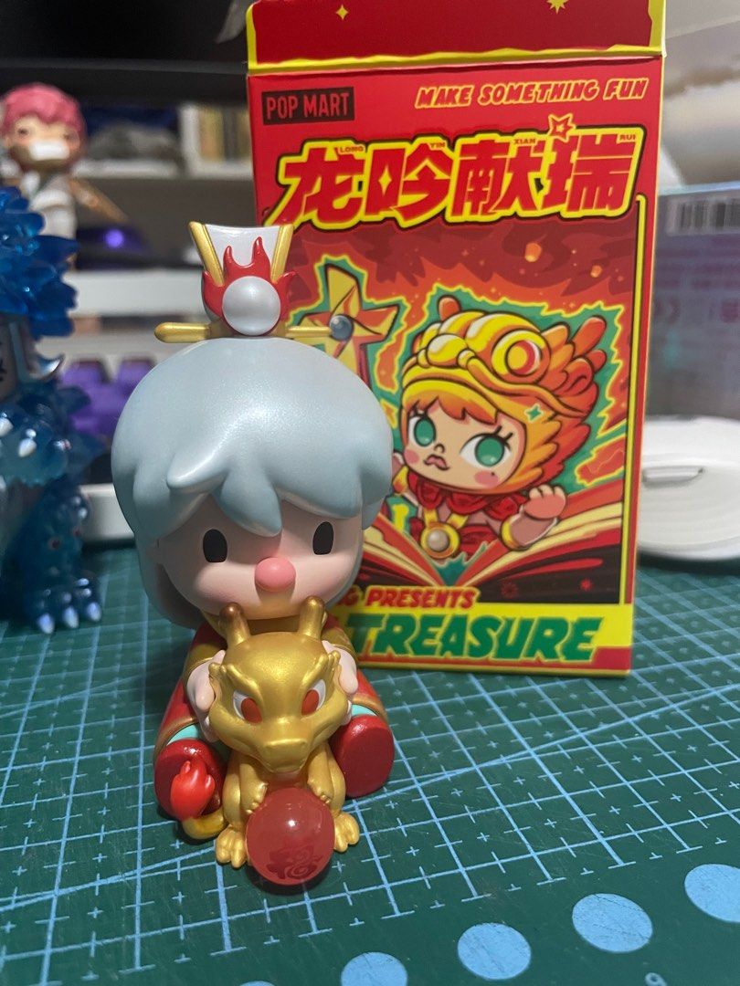 Pop Mart Precious Loong The Treasure Series (Category: Designer & Blind Box Toys) located in Pasig City. Submitted by kimstore_ (Listing ID 1293520596, Image 1). Description: With box and foil.