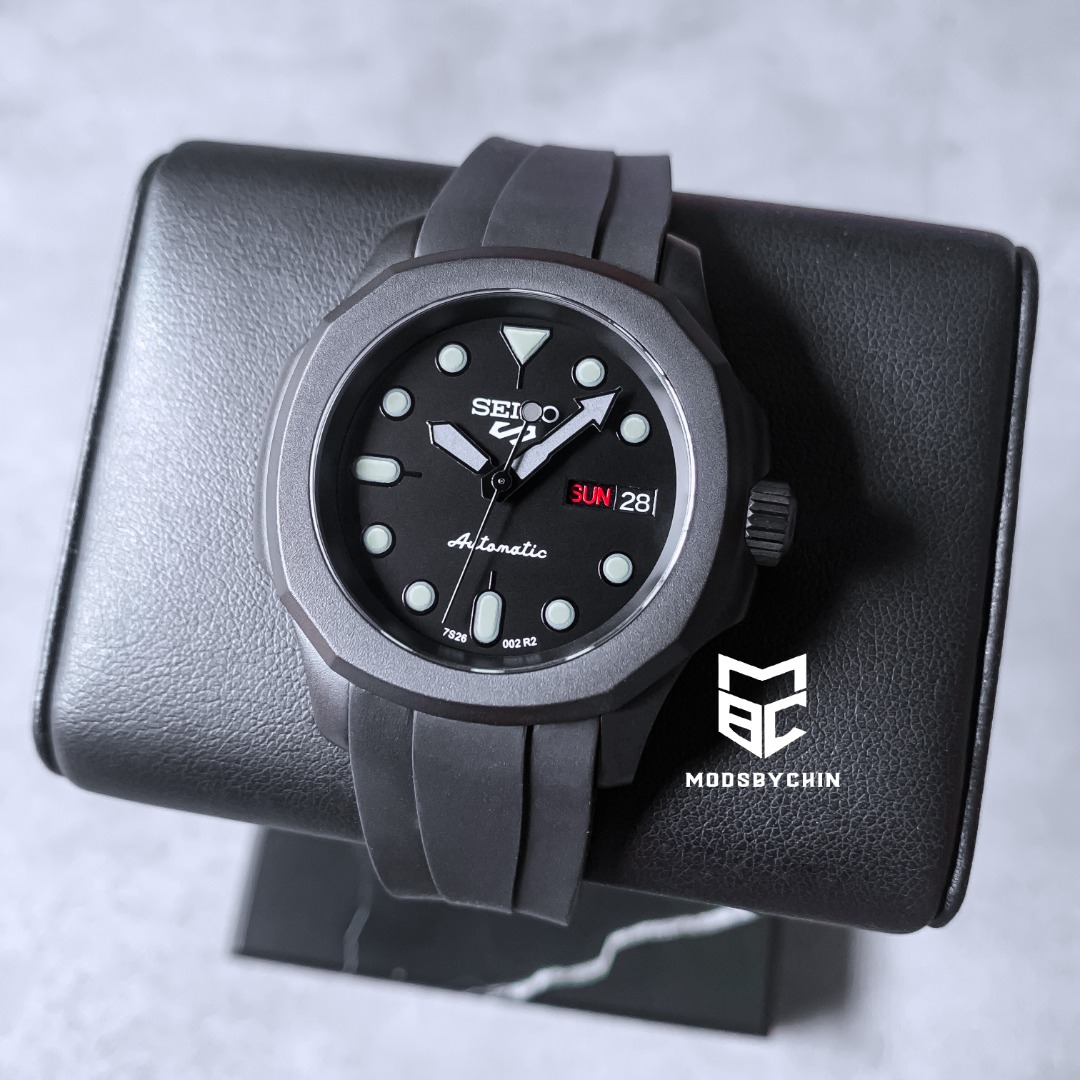 PREMIUM] Seiko Nautilus Stealth Black Out Mod, Men's Fashion