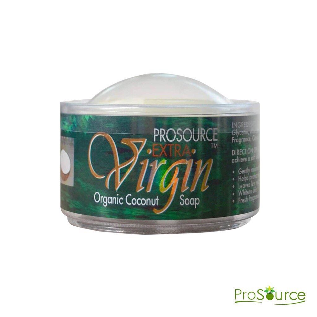 ProSource Extra Virgin Coconut Soap 100g (Category: Face Care) located in Manila. Submitted by the.minishop (Listing ID 1293497971, Image 1). Description: ProSource Extra Virgin Coconut Soap is a handcrafted, all-natural soap made from Virgin Coconut Oil enriched with aloe vera • Gently moisturizes and nourishes skin • Provides deep cleansing for the skin with its antibacterial, antifungal and antimicrobial properties • Protects skin from bacteri