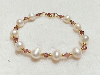 Real Fresh water pearl with swarovski