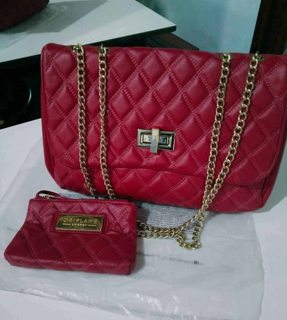 Tas Merah ORIFLAME red bag Fesyen Wanita Tas Dompet di Carousell