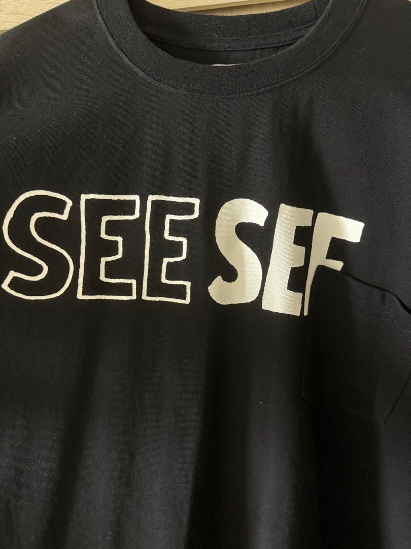 黒 M SEE SEE BIG SS POCKET TEE ポケットTシャツ - メンズ