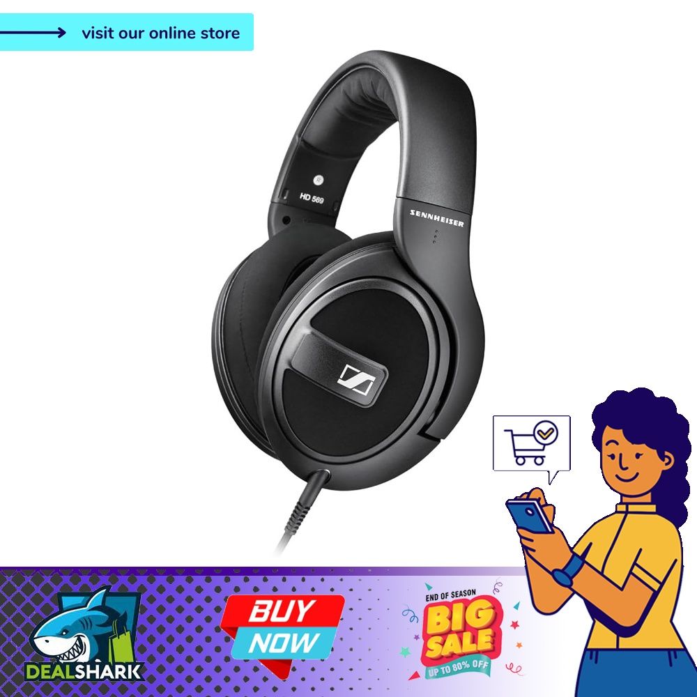 Sennheiser HD 569 Closed Back Over Ear Headphones Black Matte Audio Earphones on Carousell