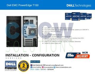 Server - PowerEdge T150 Server Processor:	Intel Xeon E-2324G 3.1GHz, 8M Cache, 4C/4T, Turbo (65W), 3200 MT/s