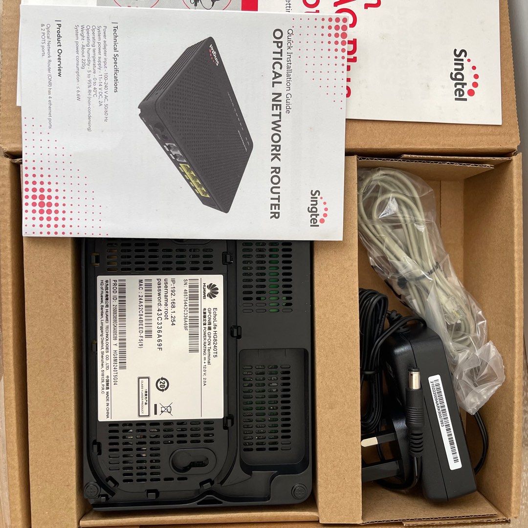 Singtel Router Set, Computers & Tech, Parts & Accessories, Networking ...