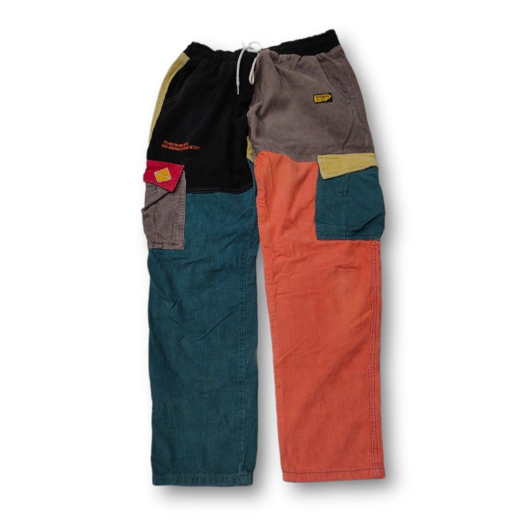 Back to 90's Patchwork Color Block Corduroy Cargo Pants