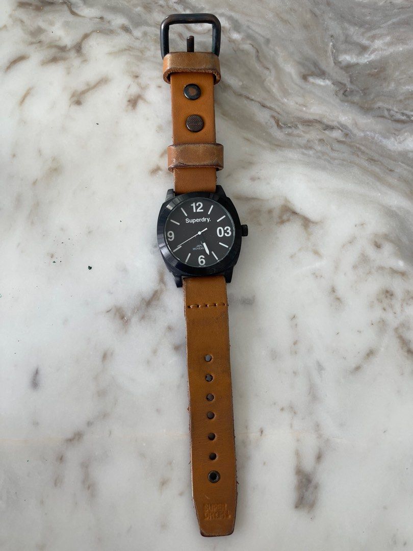 SuperDry watch with camel leather strap Women s Fashion Watches Accessories Watches on Carousell