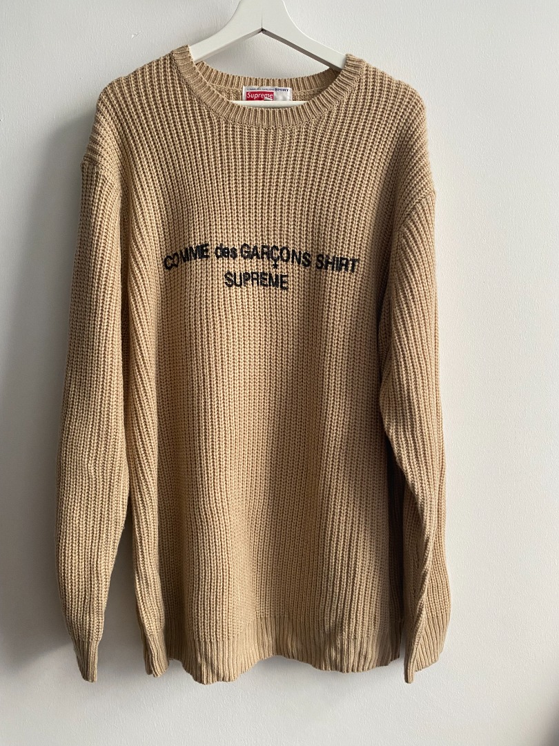 Supreme x Comme Des Garcon CDG Knit Sweater - Tan XL