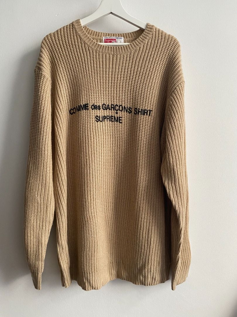Supreme cdg 2025 sweater tan