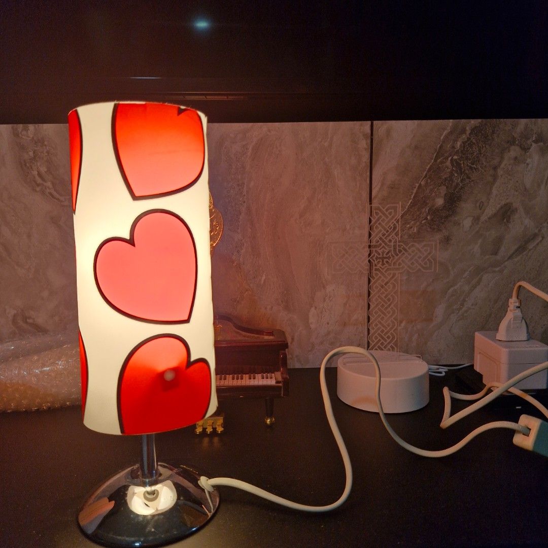 Table Lamp (Category: Lighting) located in Singapore. Submitted by tom13tjt (Listing ID 1293510521, Image 1). Description: Love Print table lamp lamp included 1 for $10 x2.