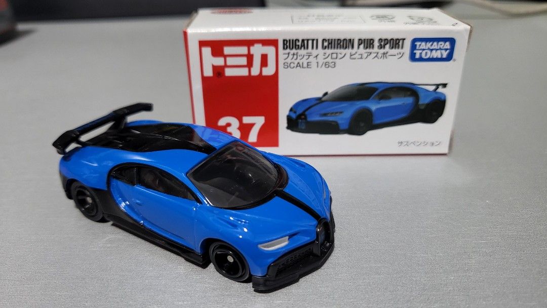 Tomica 37 Bugatti Chiron Pur Sport Blue Hobbies Toys Toys Games on Carousell