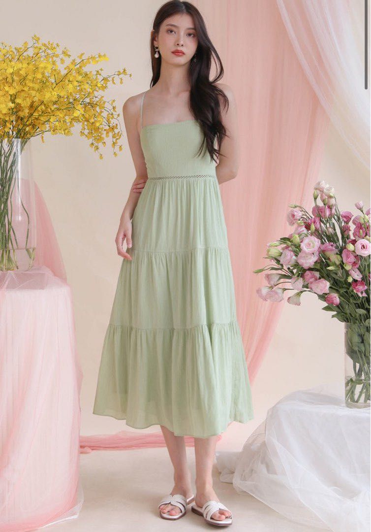 knee length dresses for ladies Cut-Out Linen Dress TAHITI in White main image 0