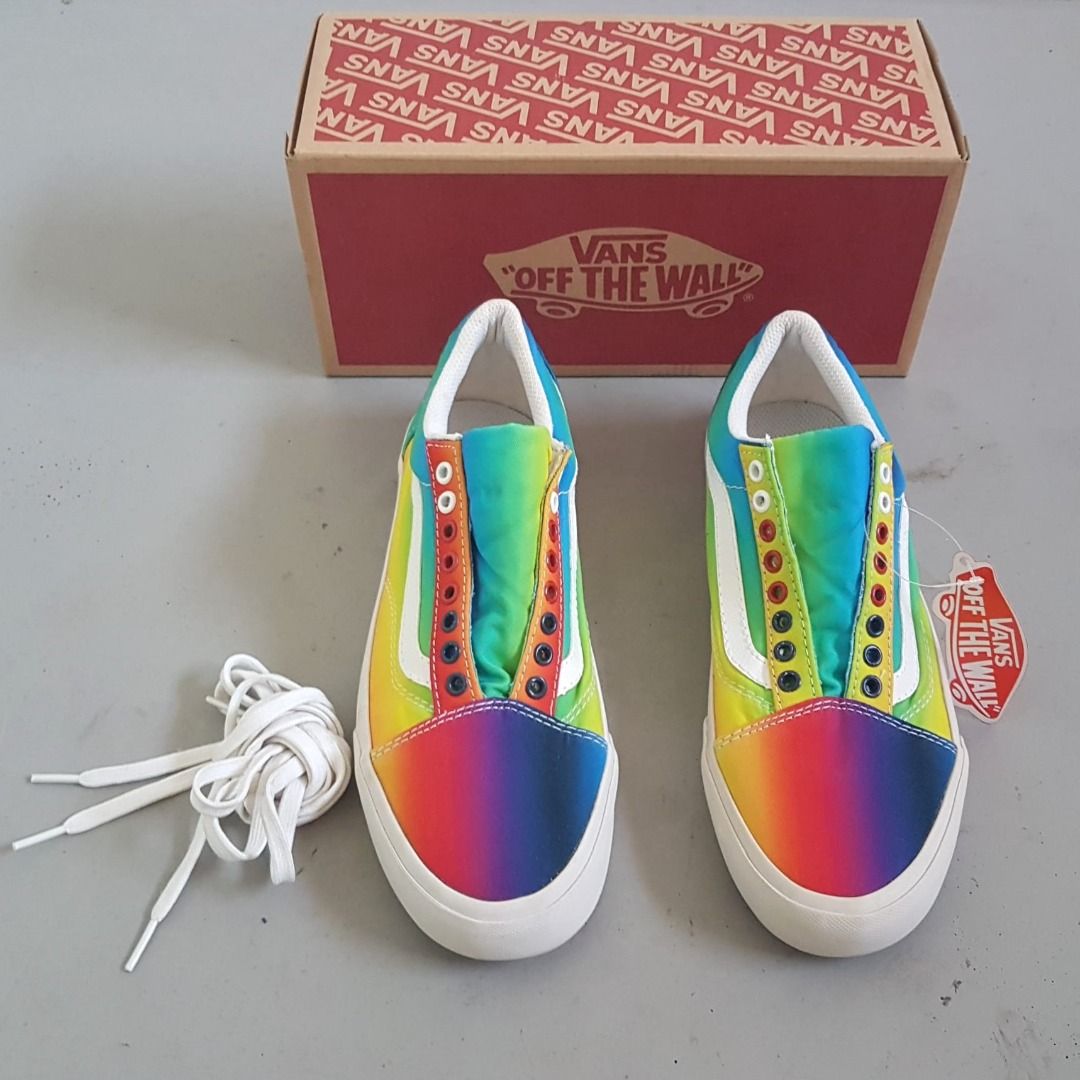 Vans Designer Sneakers Rainbow Colours UK 9 EU 43 CM 28 OFF THE WALL Original Vans Shoes Active Lifestyle Old Skool Cult Street Fashion
