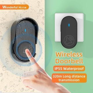 Waterproof wireless doorbell 1 transmitter 2receiver American plug 320M distance