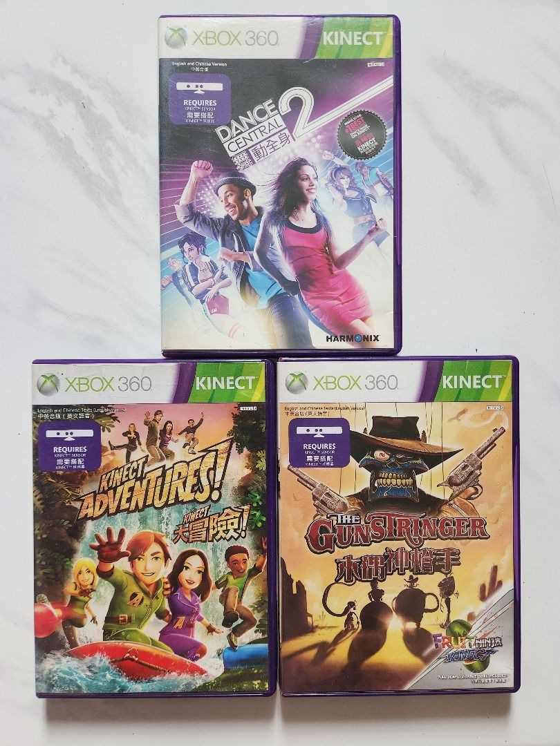 Xbox360 Kinect Games Dance Central 2 , Kinect Adventures , Gunstringer,  Video Gaming, Video Games, Xbox on Carousell