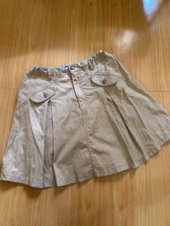 y2k brown/khaki denim skirt with inner short