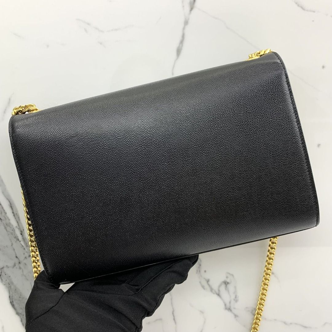 YVES SAINT LAURENT 364021 BLACK MEDIUM GHW KATE SHOULDER BAG 247009756 WE