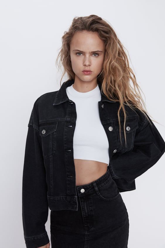 Black zara denim jacket 2025