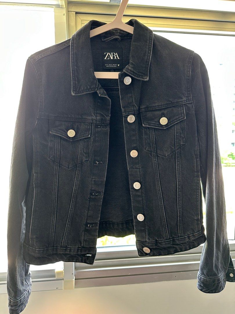 ZARA BLACK DENIM JACKET Women s Fashion Coats Jackets and Outerwear on Carousell