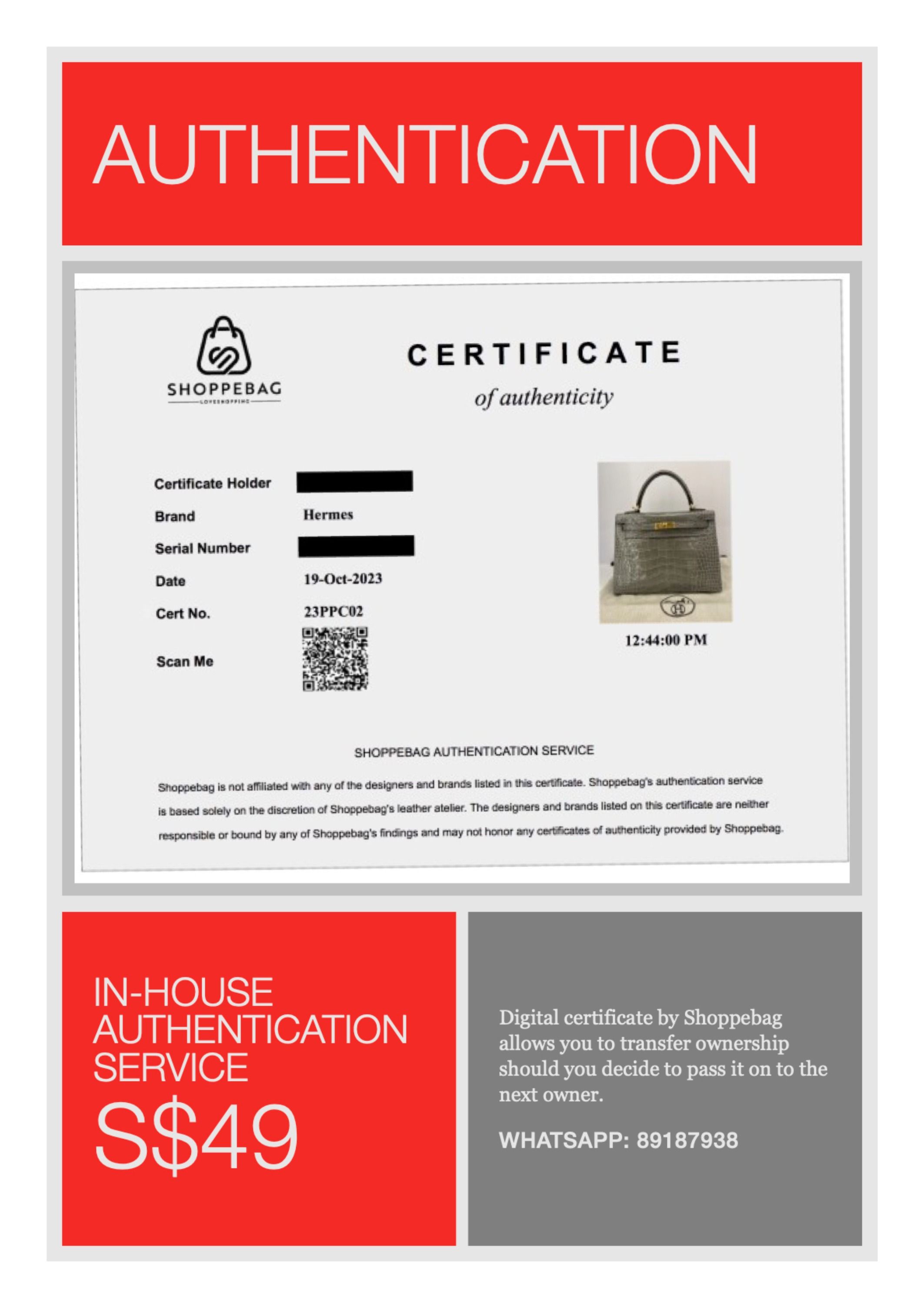 Luxury bags Authentication Service