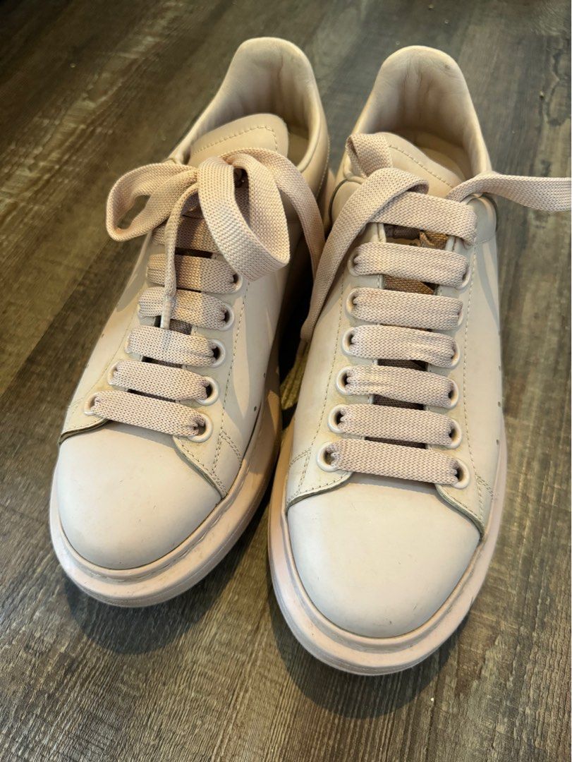 New Alexander McQueen White Leather Pink Sneakers Mens Size 42EU/9US | eBay