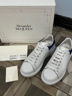 [SALE; LP] Alexander McQueen Oversized Sneakers in White and Paris Blue - Size 37