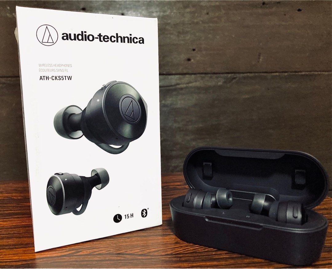 Audioe-Technica Wireless Earbuds (ATH-CKS5TW) (Category: Earphones) located in Paranaque City. Submitted by marcusunar10952 (Listing ID 1293630180, Image 2). Description: 2 IN STOCK! The high quality of these earbuds combines a powerful bass with convenience and lightweight comfort. Plus its long battery life gives you 45 HOURS to enjoy your playlists! .