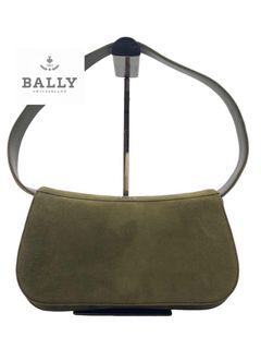 Bally Brand Green One Shoulder Bag Suede