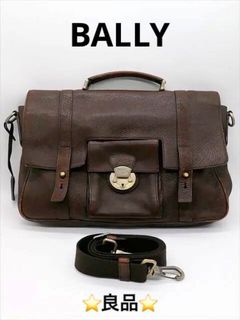 Bally leather business bag with shoulder strap