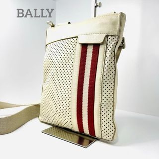 BALLY shoulder bag perforated leather logo white very rare beautiful