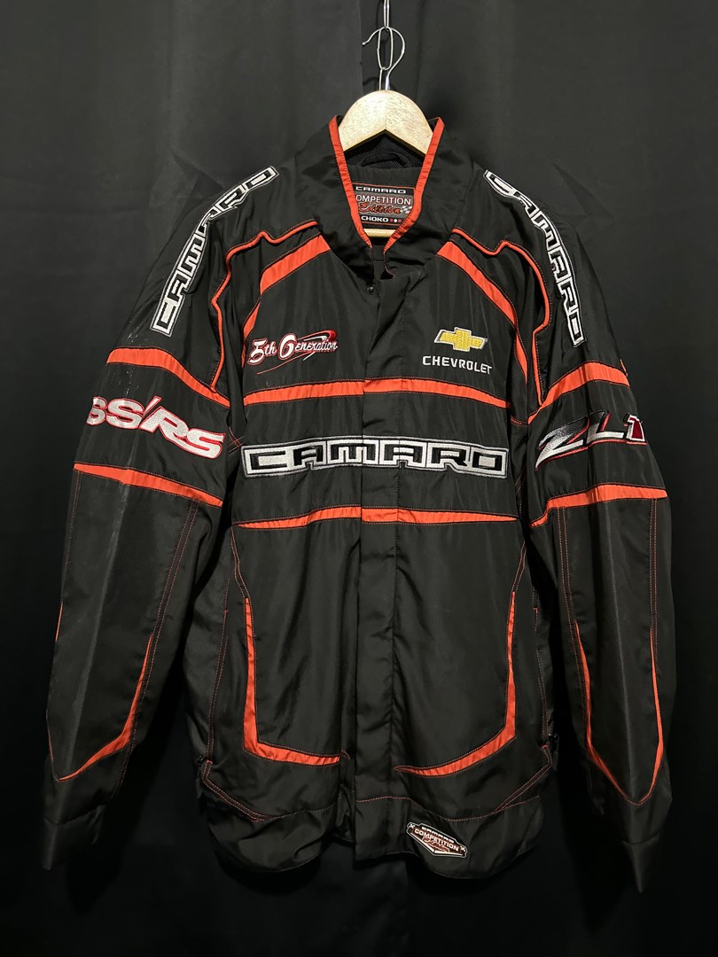 Racecar Jacket Men Chevrolet Camaro Embroidered Cotton Twill