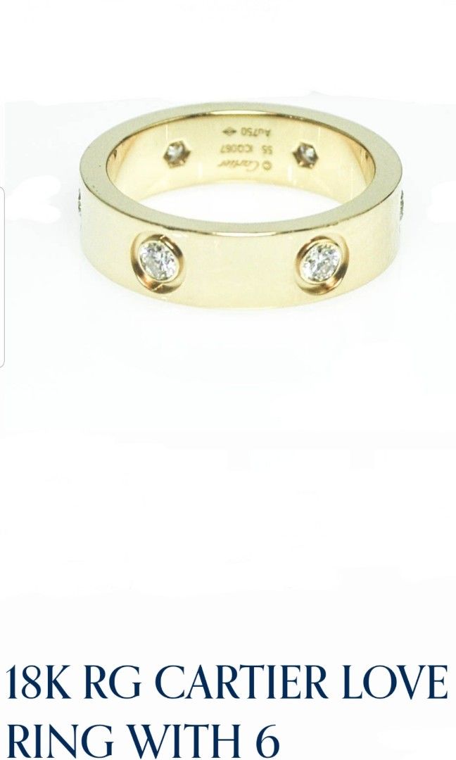 Authentic! Cartier Love 18k Rose Gold Pink Sapphire Diamond Ring sz - Ruby  Lane