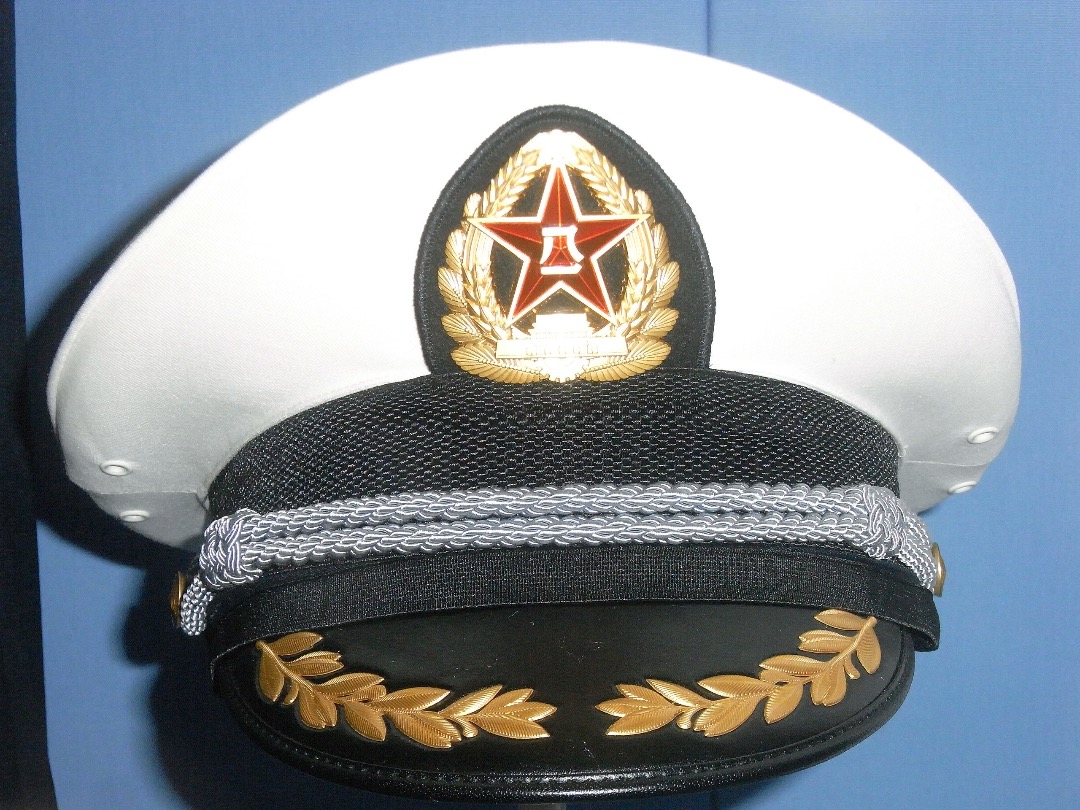 Navy peak cap top