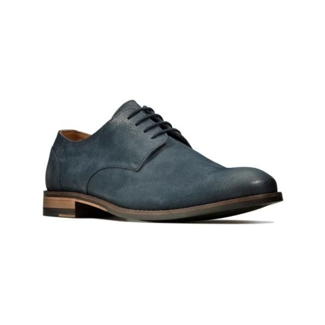 Clarks Flow Plain Classic Dress Shoes Navy Nubuck Leather Brand New US 11.5