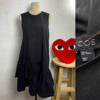 COS Black frilled Sleeveless Dress