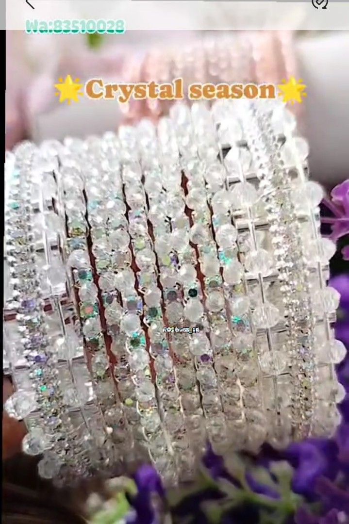 Crystalbangles (Category: Bracelets) located in Singapore. Submitted by blissros4443 (Listing ID 1293652702, Image 3). Description: pretty cute crystal bangles. readystock. sparling sets stunning foe any partywear outifts. readystock in all sizes upto 2.10 pm or wa 83510028 for more designs.. #crystalbangles. #partywearbangles. #indiandress #earrings #accesories #adstonebangles #bridalbangels. #stonebangles #haldibangle #raya2024 #eidcollections 