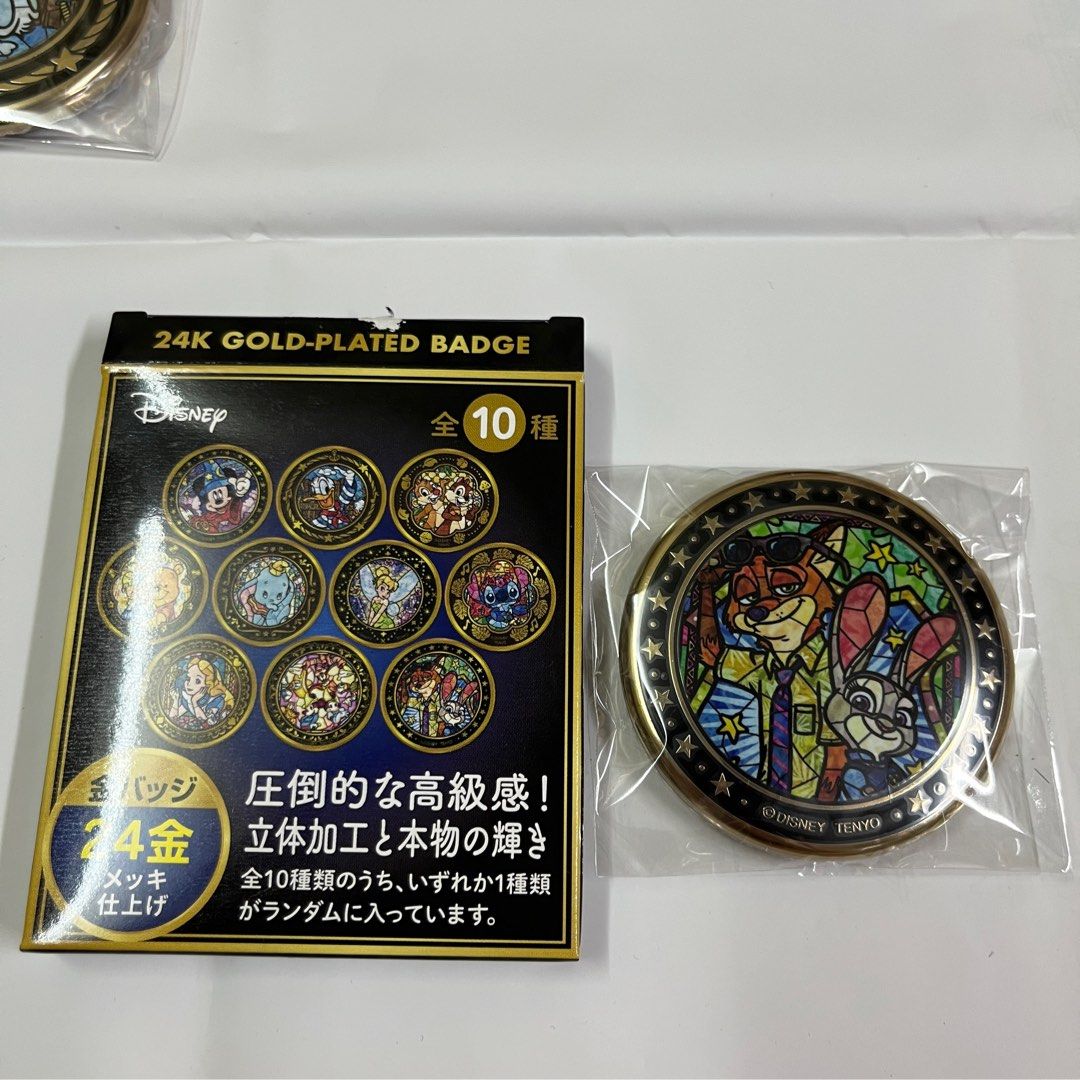 Disney 24K gold-plated badge - Zootopia $75@1 , 興趣及遊戲, 玩具 