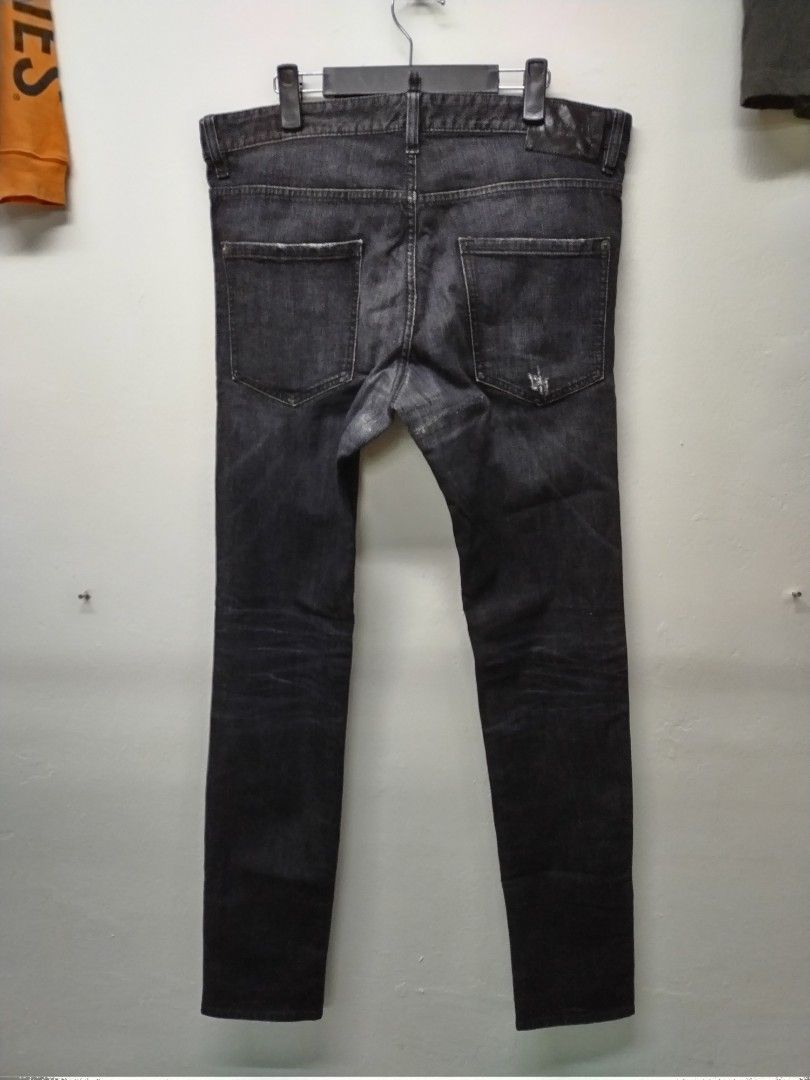Dsquared Milan Dsquared2 Black Distressed Slim fit Stretchable Jeans Men s Fashion Bottoms Jeans on Carousell